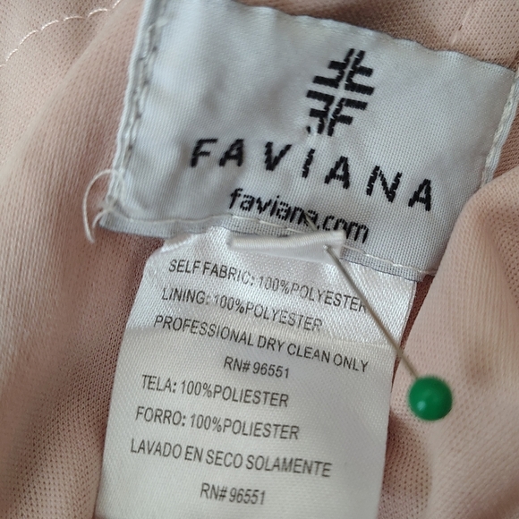 Faviana Pink Ruched Slit Maxi Gown Size 6 - Picture 12 of 13